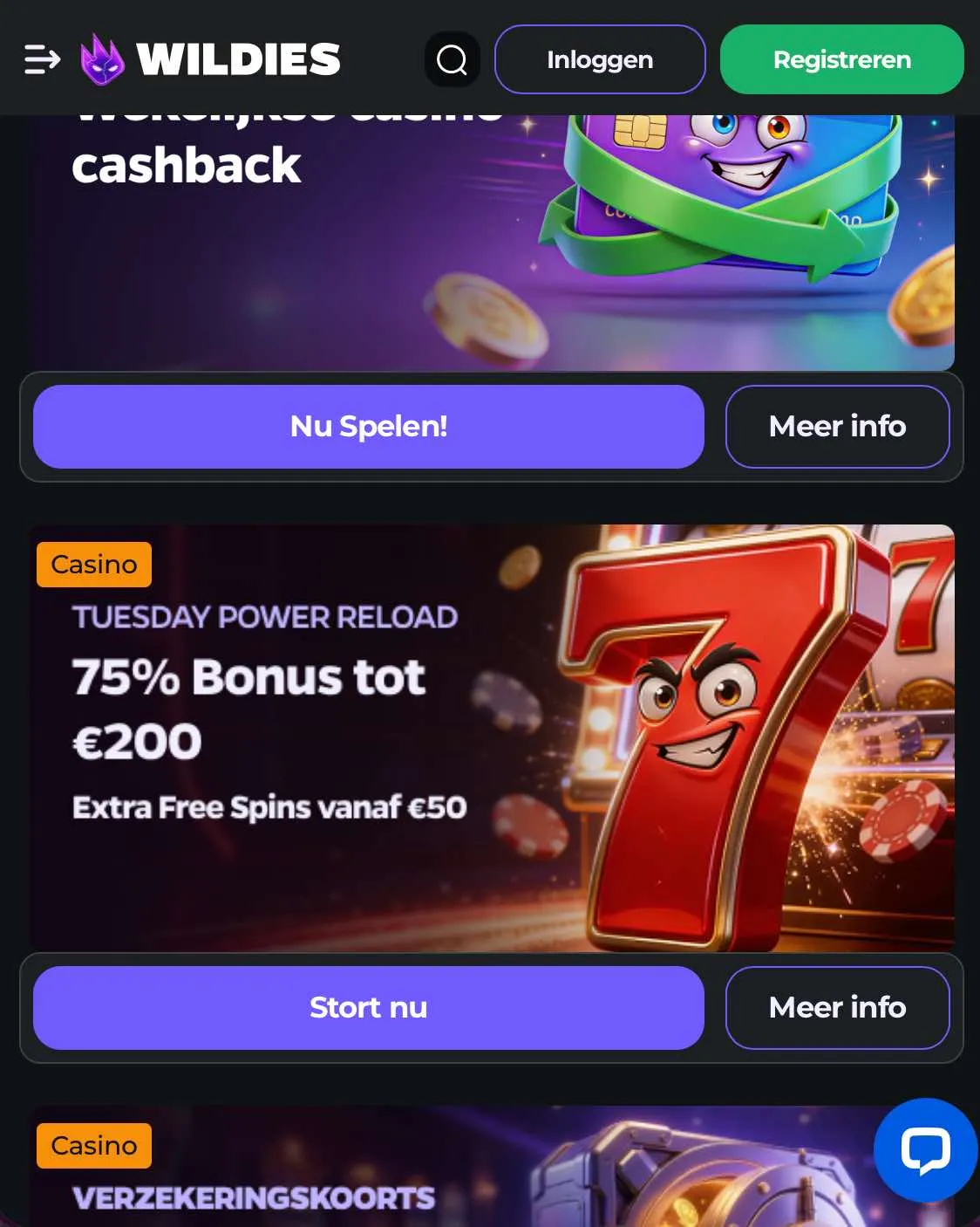 Welkomstbonus Wildies Casino